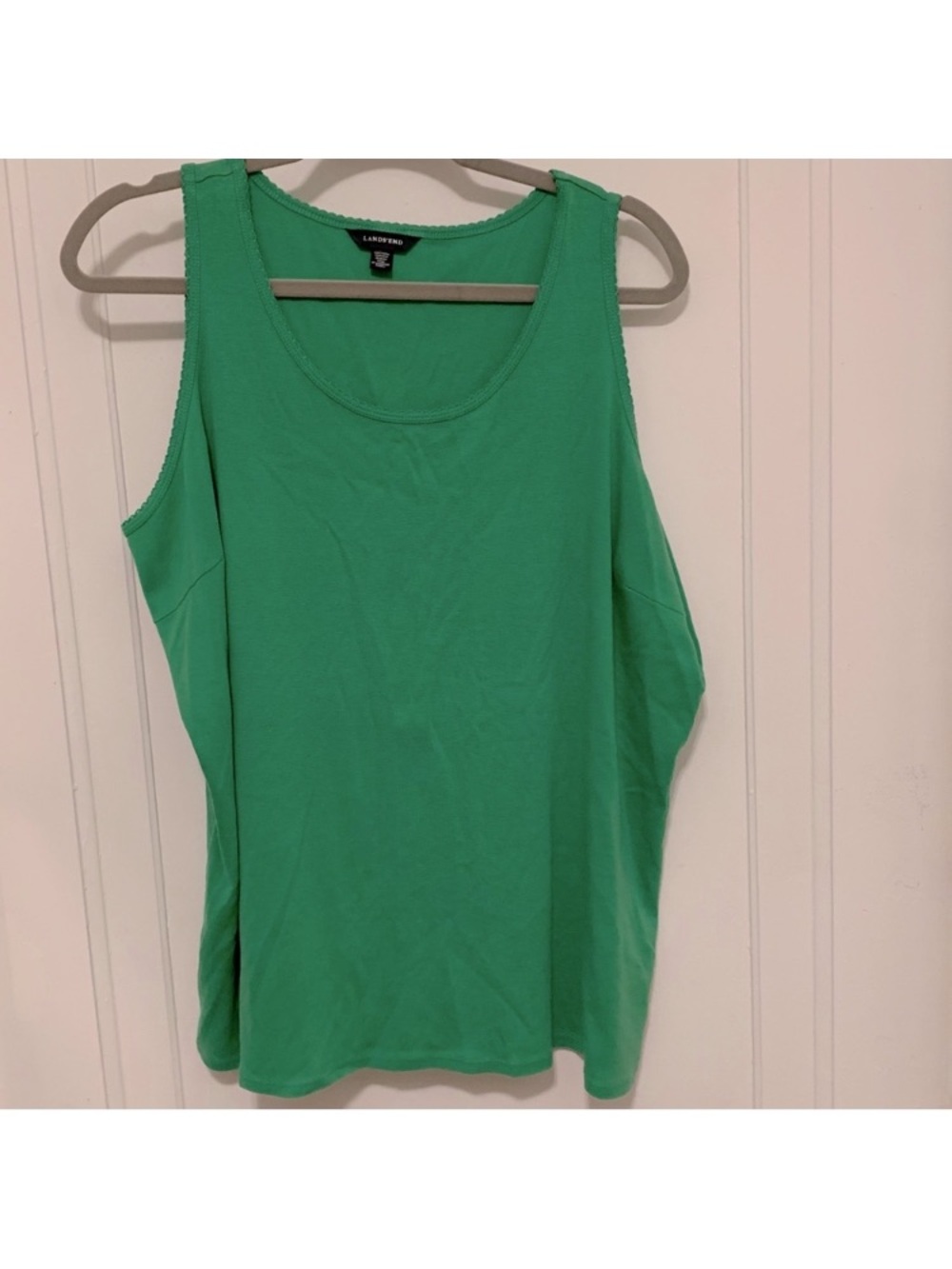 Lands’ End Green Knit Tank Top women’s plus size 2X